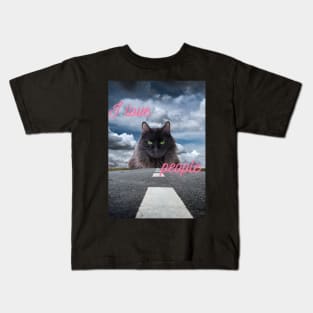 I love scaring people - Black cat Kids T-Shirt